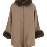Cloth Poncho With Long-Fiber Details