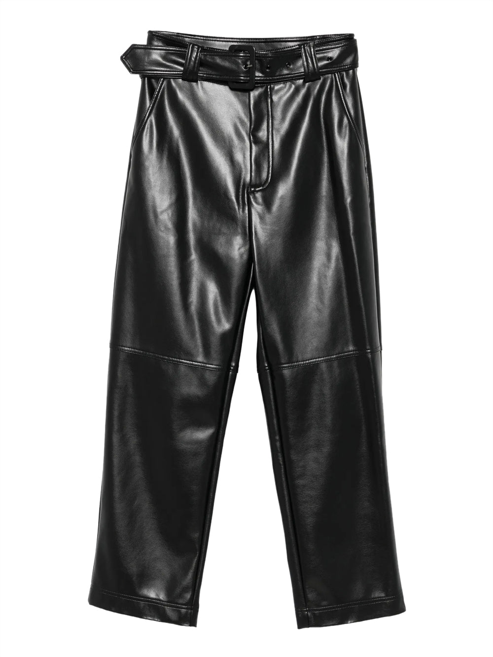 Pantalone In Tessuto Spalmato Con Cintura 