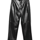 Pantalone In Tessuto Spalmato Con Cintura 