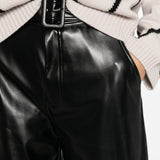 Pantalone In Tessuto Spalmato Con Cintura 