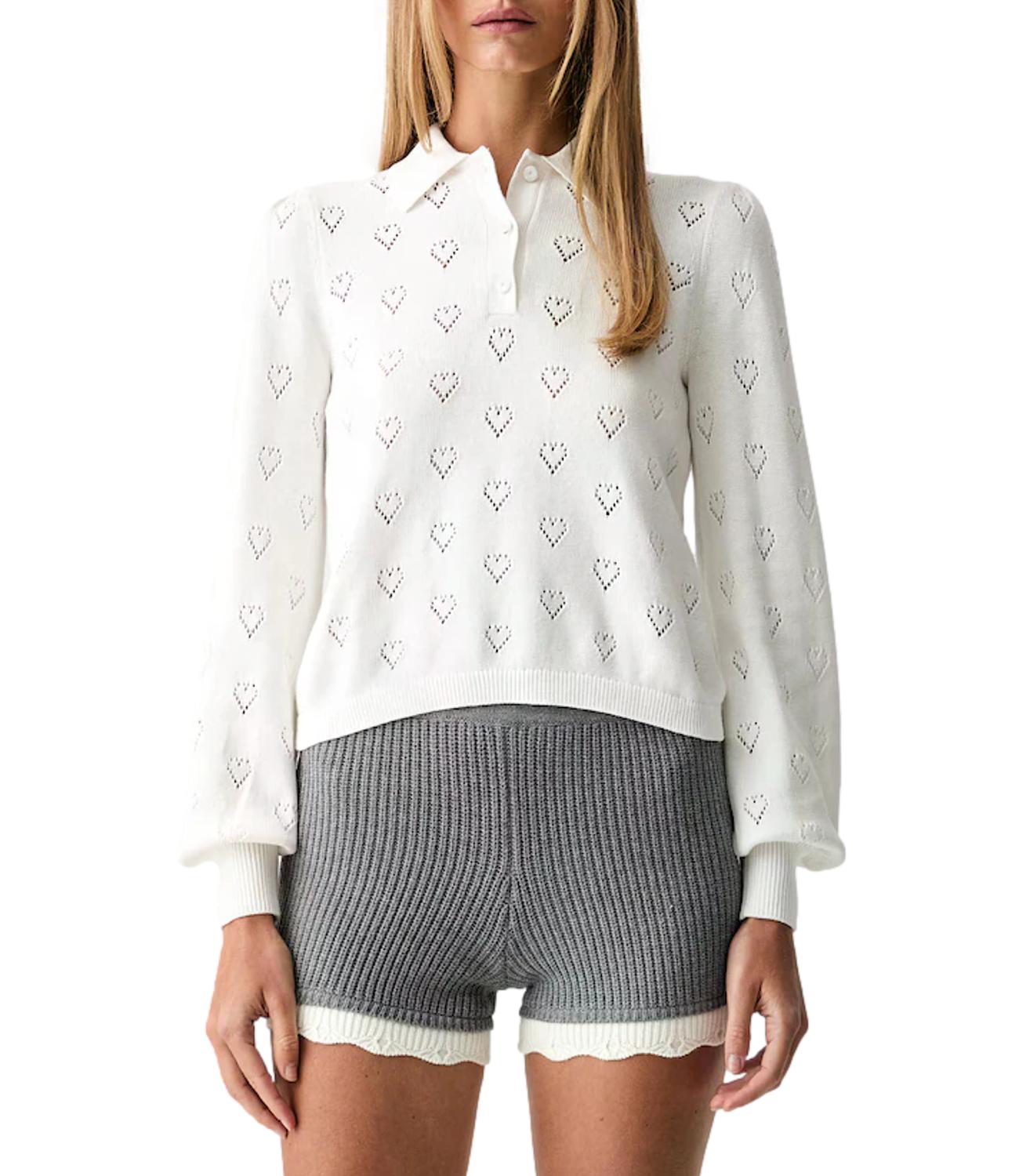 Polo In Maglia Punzonata Cuori 