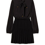 Two-Material Dress W/Scarf And Underskirt