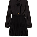 Two-Material Dress W/Scarf And Underskirt