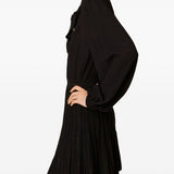 Two-Material Dress W/Scarf And Underskirt