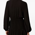 Two-Material Dress W/Scarf And Underskirt