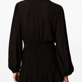 Two-Material Dress W/Scarf And Underskirt