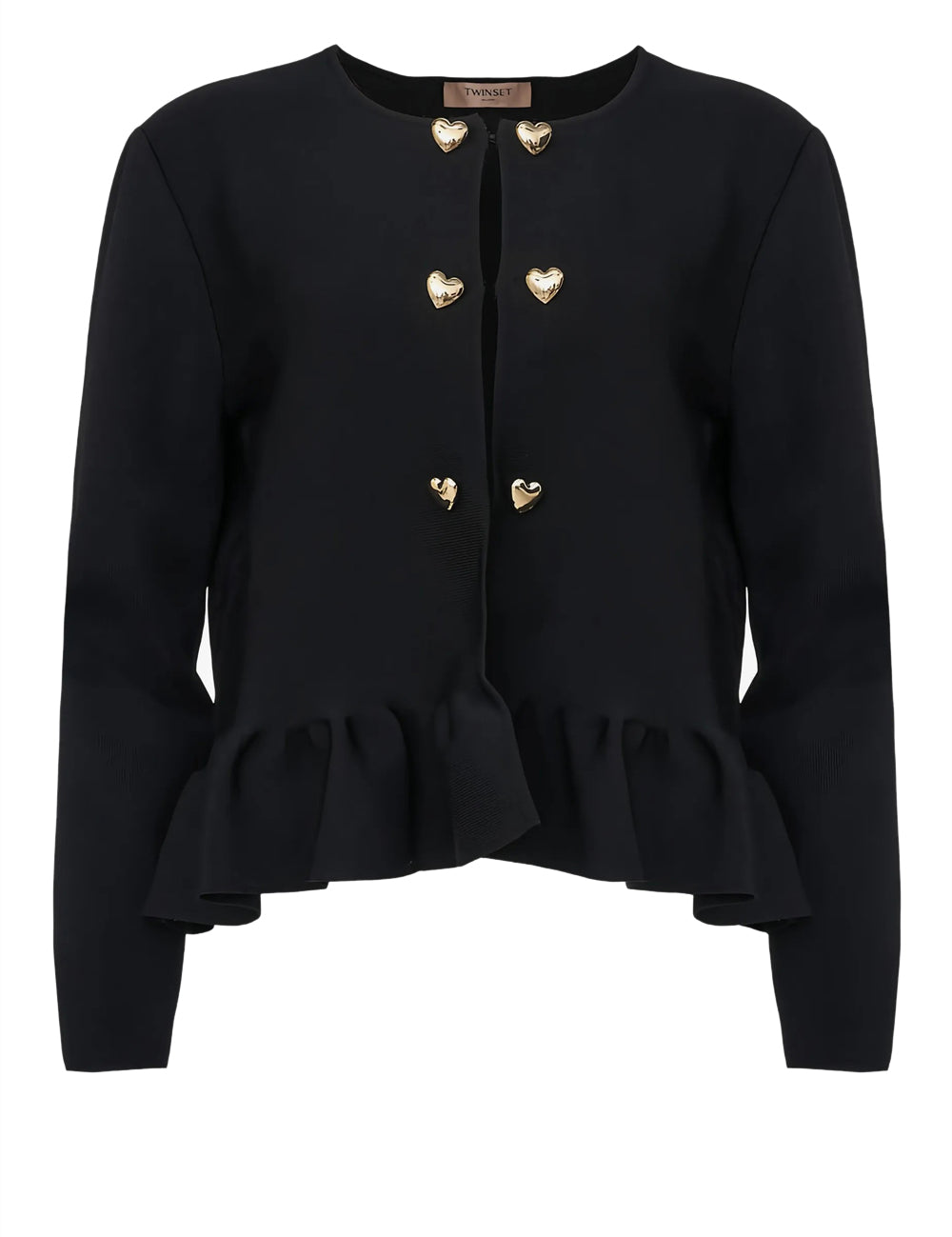 Korean-Style Knit Jacket with Ruffles
