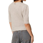 Maglia Jacquard A Girocollo M/C Rombi Paillettes 